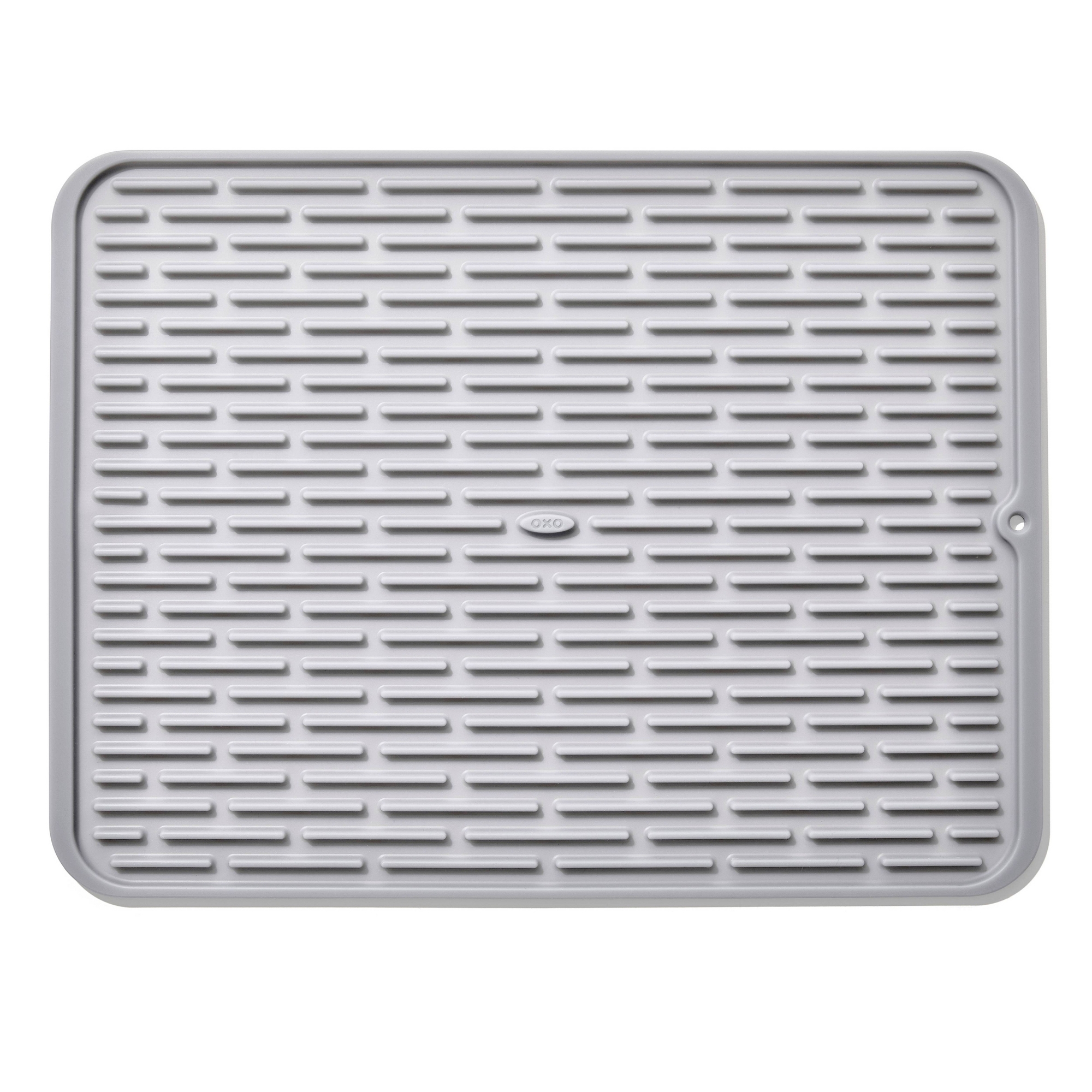 OXO Silicone Dish Drying Mat - Gray (Large): Dishwasher-Safe Drying Rack for Dishes, 16.9" x 12.5" Silicone Mat
