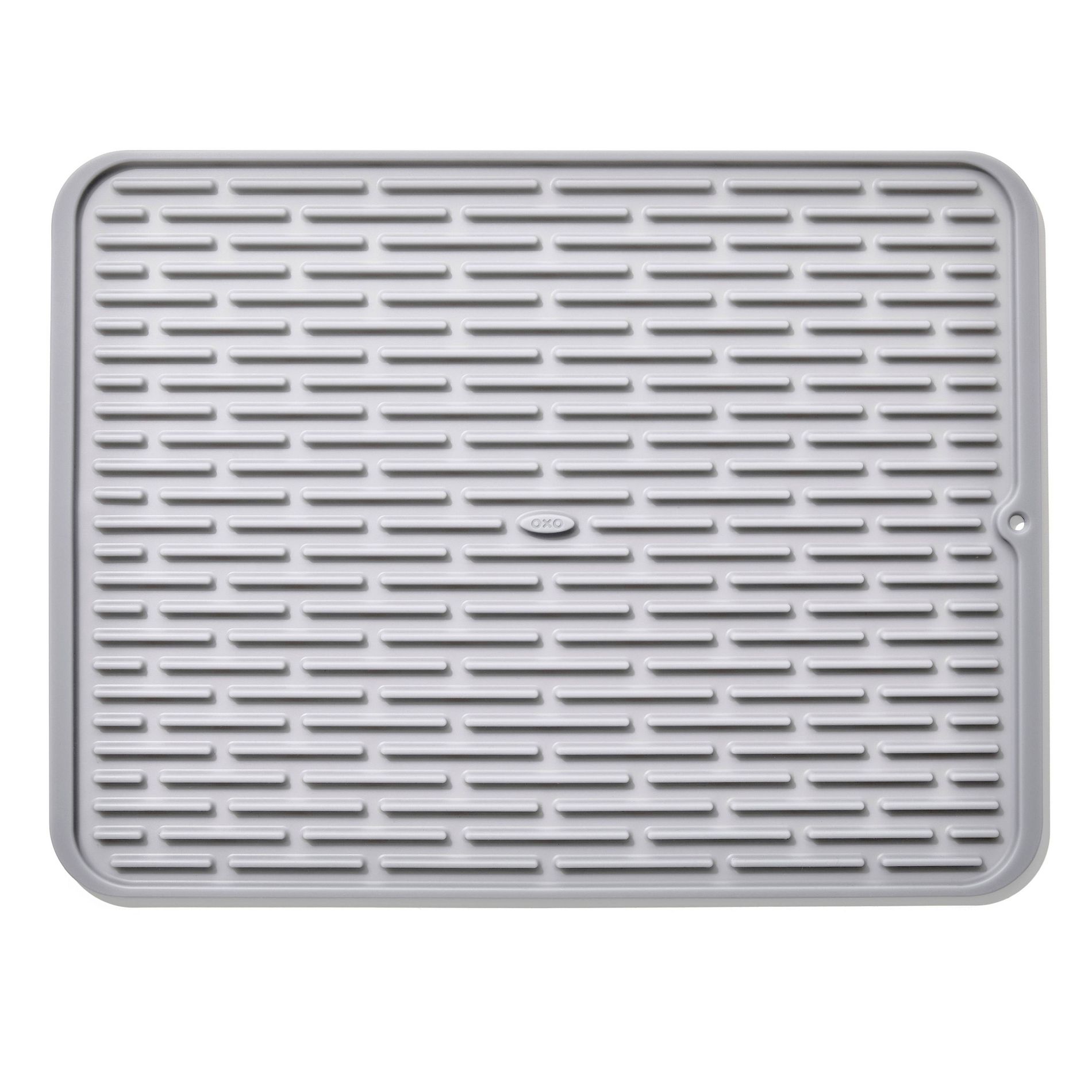 OXO Silicone Dish Drying Mat - Gray (Large): Dishwasher-Safe Drying Rack for Dishes, 16.9" x 12.5" Silicone Mat