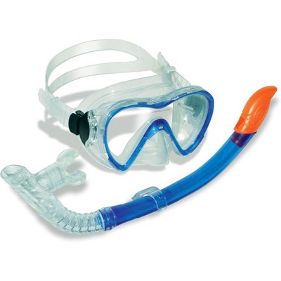 Swimline Adult Mask and Dry Top Snorkel with Purge Valve Silicone Scuba Set - 16"