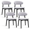 Upholstery Dining Chairs Set of 4, Armless Wooden Dining Room Chairs with Linen Fabric, Comfortable Kitchen Chairs - Cuddlewood - 3 of 4