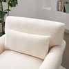 Sapphtopaz 1pc Accent Chair Upholstered Lounge Chair with Elegant Circular Armrests Roman Column Legs, Ergonomic Lumbar Support Living Room Chair - 2 of 4