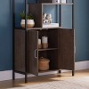 TOAOTBNBO 6 Tier Open Bookshelves, Freestanding Bookcase with Rounded Metal Handles, Modern Book Shelf with Two Doors, Brown - 4 of 4
