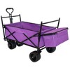SEVOBAL Utility Storage Carts Heavy Duty Collapsible Wagon with Removable Canopy Capacity All Terrain Wheels for Outdoor , Purple , 23.2"*7.09"*29.9" - 4 of 4
