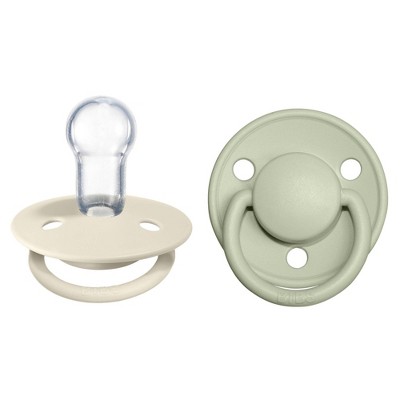 Bibs De Lux 2pk Silicone Pacifier 0-3 Years - Ivory/Sage
