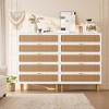 Rattan 5 Drawer Dressers for Bedroom, Tall Dresser with Deep Drawers, Large Chest of Drawers for Closet with Wide Top, Long Wooden Dresser - 3 of 4