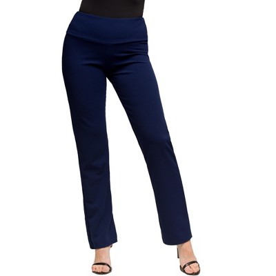 24seven Comfort Apparel Womens Comfortable Stretch High Waist Dress Pants