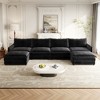 Oversized 142" Corduroy Cloud Modular U-Shaped Sectional Sofa with 2 Movable Ottomans and Dual-Layer Cushions - 4 of 4