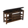Lyngins Nordic-Style Storage Bench with Charcoal Rubberwood Frame, Polyurethane Leather Seat, Entryway Bench with Concealed Storage - 4 of 4