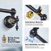 WOWOW Wall Mounted Pot Filler with 2-Handles Double Joint Swing Arm in Brushed Nickel - 3 of 4