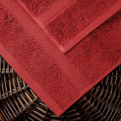 Oversized Red Egyptian Cotton Washcloth Set