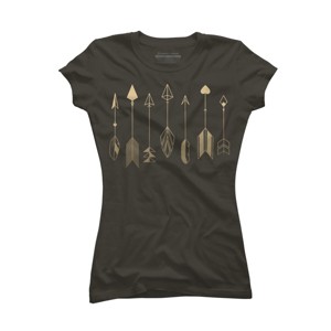 Junior's Design By Humans Be Brave Little Arrow (gold) By staceyroman T-Shirt - 1 of 3