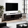 LuxenHome Modi Wenge 62” Wide TV Media Console with 3 Doors & Open Storage, Faux Marble Top, Manufactured Wood Brown - 4 of 4