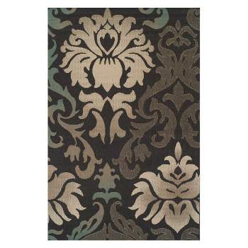 Ornamental Traditional Damask Indoor/ Outdoor Area Rug by Blue Nile Mills