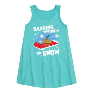 - SpongeBob SquarePants - Dashing Through The Snow Graphic Sleeveless Aline Dress - 1 of 4