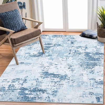 Machine Washable Living Room Rug Bedroom Rug 4x6 Modern Abstract Rug Stain Resistant Carpet With Non Slip Backing Low Pile Rug For Dining Room