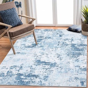 Machine Washable Living Room Rug Bedroom Rug 4x6 Modern Abstract Rug Stain Resistant Carpet With Non Slip Backing Low Pile Rug For Dining Room - 1 of 4