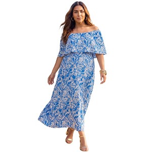 Catherines Women's Plus Size Meadow Crest Maxi Dress