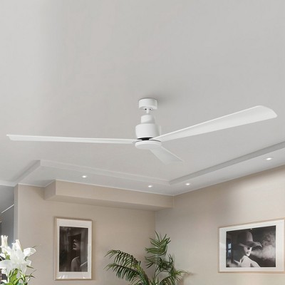 52" Matte White Ceiling Fan with Remote Control and Reversible Blade