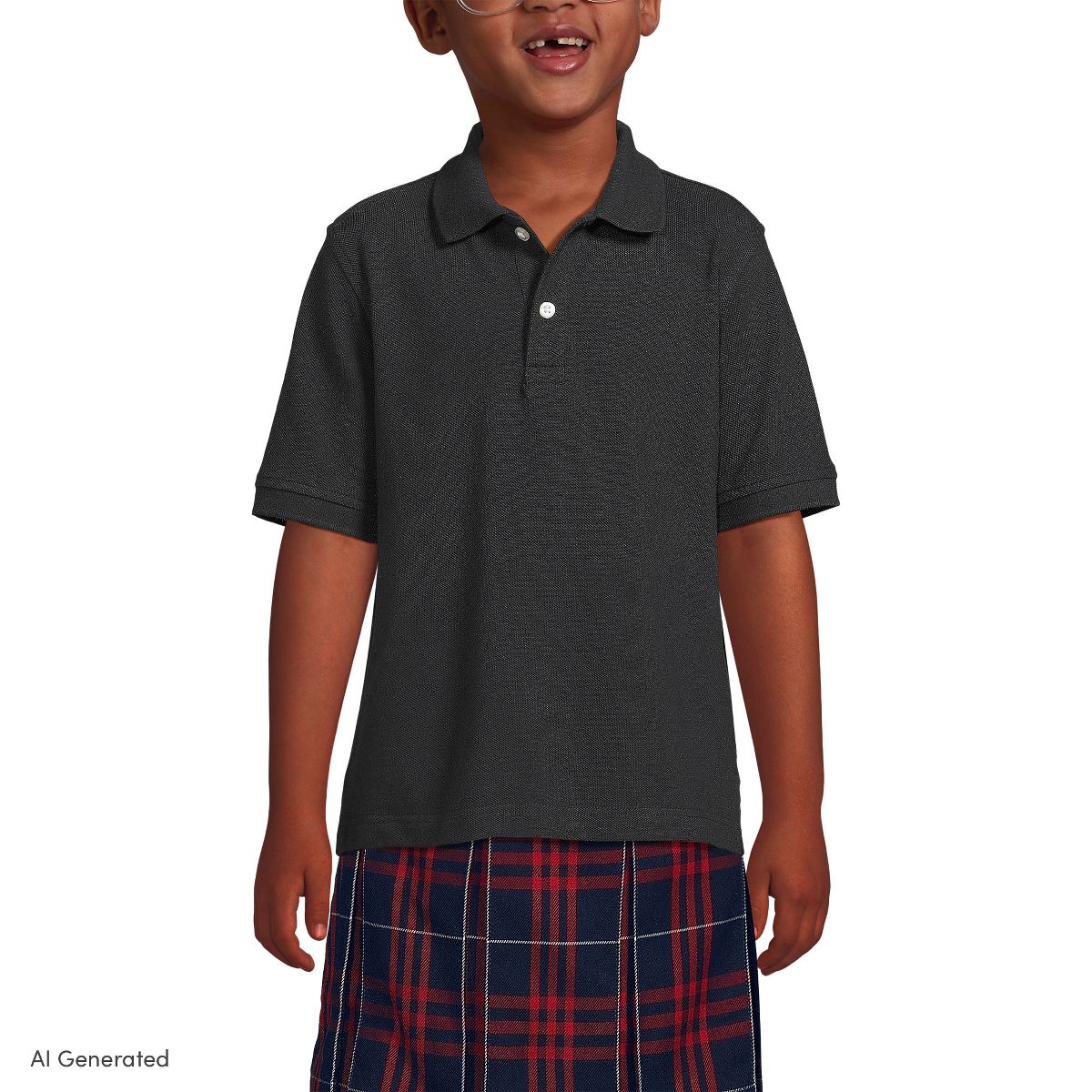 Lands' End School Uniform Kids Short Sleeve Mesh Polo Shirt