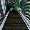 Gulches 10 PCS Interlocking Deck Tiles Striped Pattern, 12" x 12" Dark Brown Square Acacia Hardwood Outdoor Flooring for Patio, Bancony, Pool Side - 2 of 4