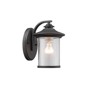 Chloe Lighting Liam Transitional 1 Light Black Outdoor Wall Sconce 10" Height - 1 of 2