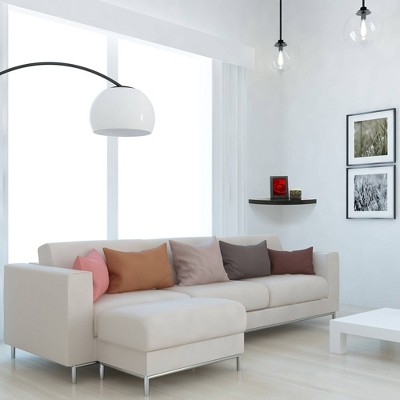 InPlace 18" x 18" Floating Corner Shelf Wall Mounted Black - Modern Decor, MDF, Smooth Finish