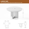 PexFix 52" x 52" Farmhouse Kitchen Dining Room Table Furniture Round Black Kitchen Table with Rattan Woven Legs for Kitchen Bar Living Room - 4 of 4