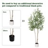 Tree City 5.9Ft Tall Faux Olive Tree with 3 Trunks & 1000 Lifelike Leaves - Potted Artificial Plant with Black Sand for Home Decor - 4 of 4