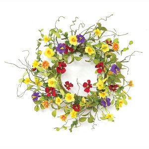 Summer Garden Trumpet Wreath 20"D - 1 of 3