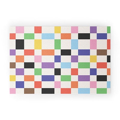April Lane Art Rainbow Checkered 30" x 20" Welcome Mat - Society6