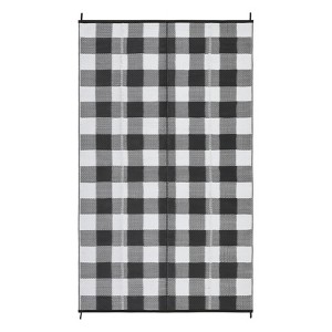 Outdoor Rug Patio Rug Waterproof Plastic Straw Rug Modern Plaid Throw Carpet UV-Resistant Reversible Mat for Camping RV Deck Porch Picnic Balcony - 1 of 4