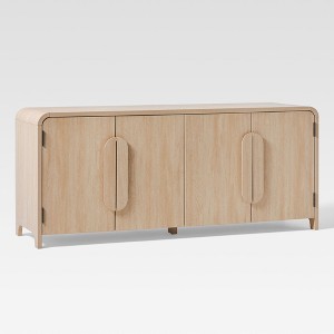 Walker Edison Modern Curved 70" Buffet Sideboard and TV Stand for up to 80" TV - 1 of 4