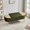 XIYUYEU Modern Unique Oval Ottoman Bench with Mutifuctional Top,Upholstered Storage Ottoman for Living Room - 2 of 4