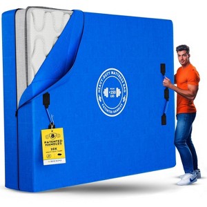 Premium Heavy Duty Mattress Bags for Moving and Storage 8 Patented Easy to Carry Handles (Full Size) - 1 of 4