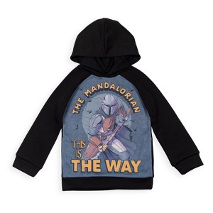 Star Wars The Mandalorian Darth Vader X-Wing Millennium Falcon Fleece Pullover Hoodie Toddler to Big Kid - 1 of 4