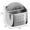 iDESIGN Forma Polished Stainless Steel Sink Organizer Set with Sponge and Scrubby: Kitchen Storage, Hand Wash, 3.5" Height - 2 of 4