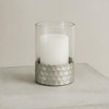 Glass Hurricane Candle Holder with Honeycomb (Set of 2) - 2 of 3