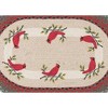 Earth Rugs OP-25 Holly Cardinal Oval Jute Patch Tread 20"x30" – Hand Stenciled Design - 2 of 3