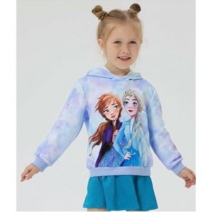 Disney Princess Toddler Sweatshirts Frozen Elsa and Anna Hoodie Graphic Pullover Tops - 1 of 4