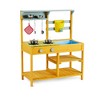 Outdoor Kids Play Kitchen, Wooden Mud Kitchen, Pretend Kitchen Playset with Stove Top, Storage Shelves, Kitchen Toy Set for Boys, Girls - 3 of 4