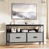 Modern TV Console Stand with 2-3 Drawers & Open Shelf - Slim Media Storage Cabinet for 50-55 Inch TVs, Living Room & Bedroom Entertainment Center - 3 of 4