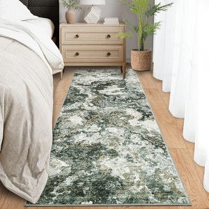 Machine Washable Area Rugs for Living Room, Modern Abstract Bedroom Rug, Low Pile Non-Slip Carpet - 1 of 4
