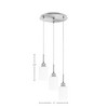 Toltec Lighting Edge 3 - Light Pendant in  Brushed Nickel with 4" White Muslin Shade - 2 of 2