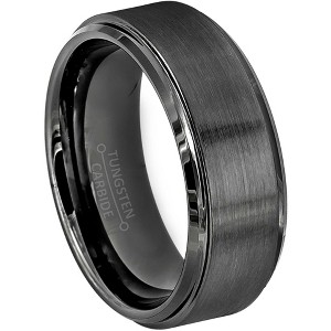 Jewelry Avalanche Mens Gunmetal Tungsten Carbide Wedding Band, Brushed, 8mm - 1 of 4