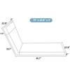 2 Pcs Set Indoor/Outdoor Chaise Lounge Chair Cushion Outdoor Furniture Cushion with Ties - 4 of 4