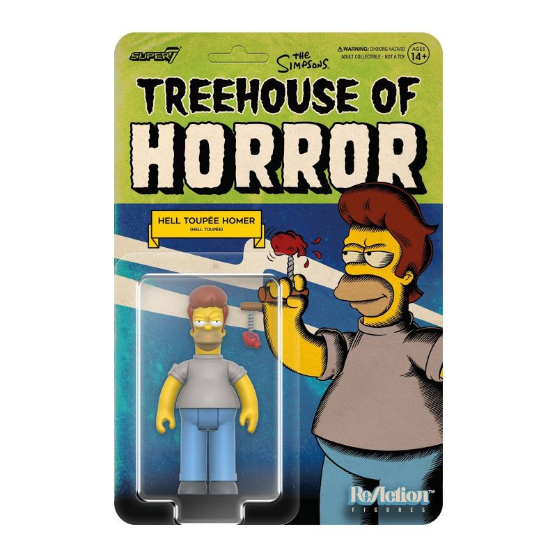 Super 7 The Simpsons ReAction Treehouse of Horror Hell Toupee Homer Action Figure, 2 of 5