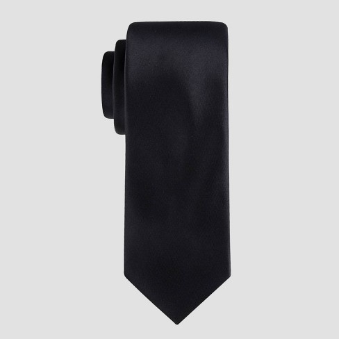 Men's Satin Solid Skinny Tie - Goodfellow & Co™ Black One Size - image 1 of 4