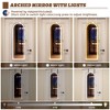 Fredees Arched Lighted Mirror Jewelry Cabinet, Wall or Door-Mount Armoire with Lights, Full-Length Mirror & Jewelry Storage, Over-the-Door Hanging - 4 of 4