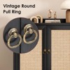 ORRD Medieval Style Buffet Cabinet with Rattan Doors - Bar & Liquor Storage Credenza for Dining Room & Hallway,Walnut - 3 of 4