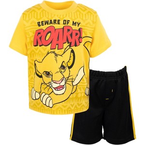 Disney Winnie the Pooh Lion King Monsters Inc. Toy Story Incredibles Lilo & Stitch T-Shirt and Mesh Shorts Outfit Set Little Kid to Big Kid - 1 of 4